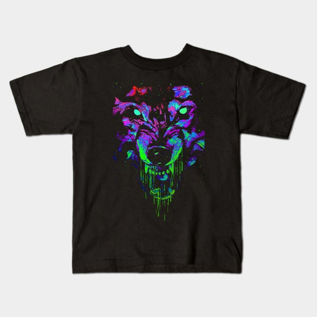 Dripping wolves Kids T-Shirt by clingcling